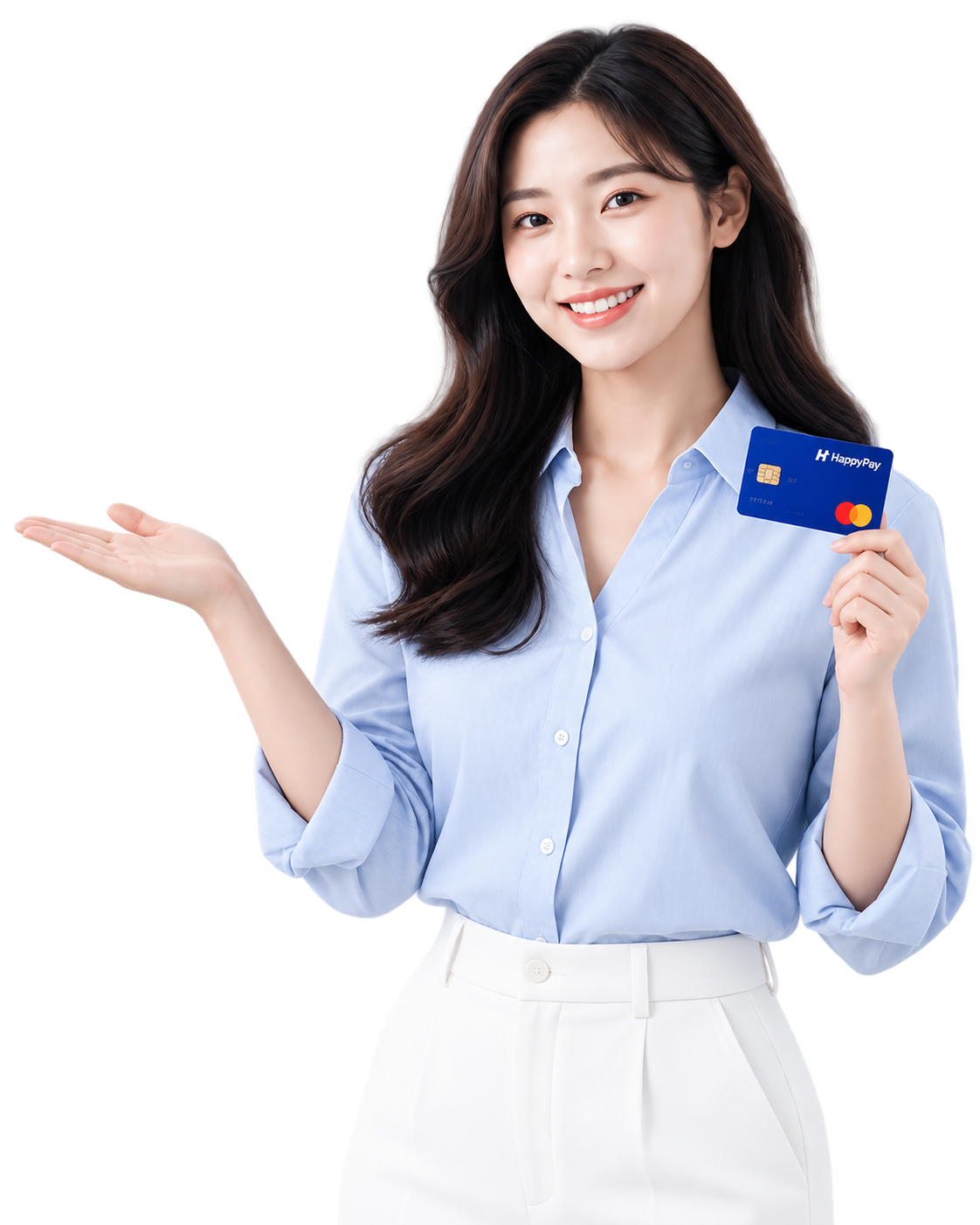태블릿을 든 회사소개 여성 모델